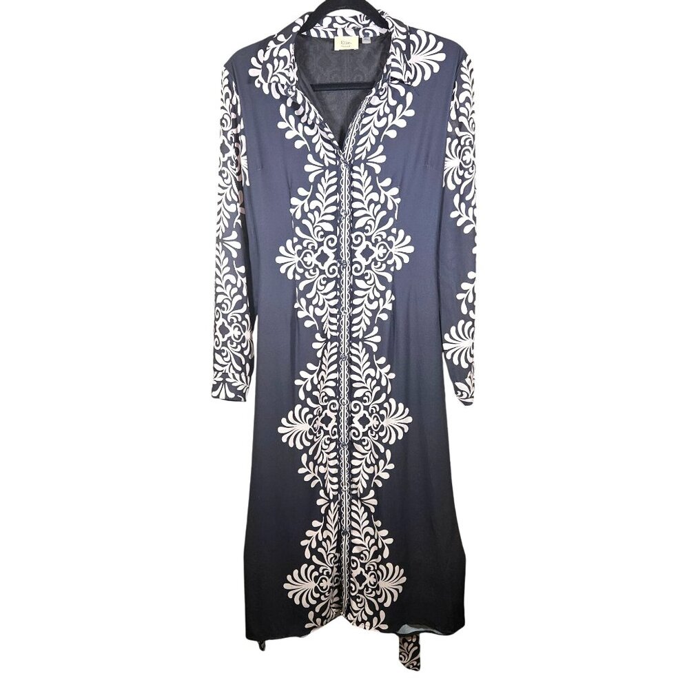 Elie Tahari M/M Womens Long Sleeve Black & White Dress - Picture 3 of 11